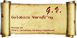 Golobics Varsány névjegykártya